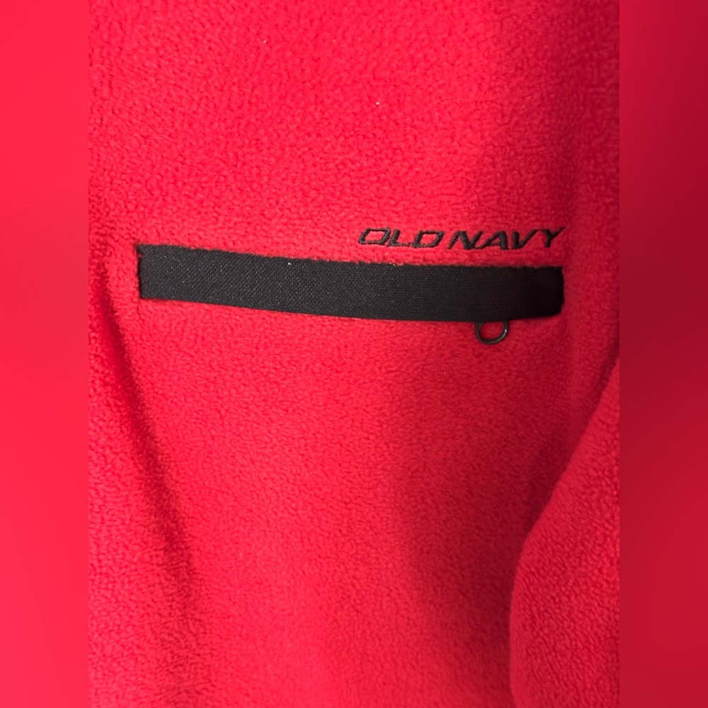 Old Navy Men's Quarter Zip-Up Red & Black Jacket. Size L. EUC. - Picture 3 of 10